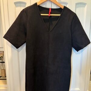 SPANX M FAUX suede column midi dress